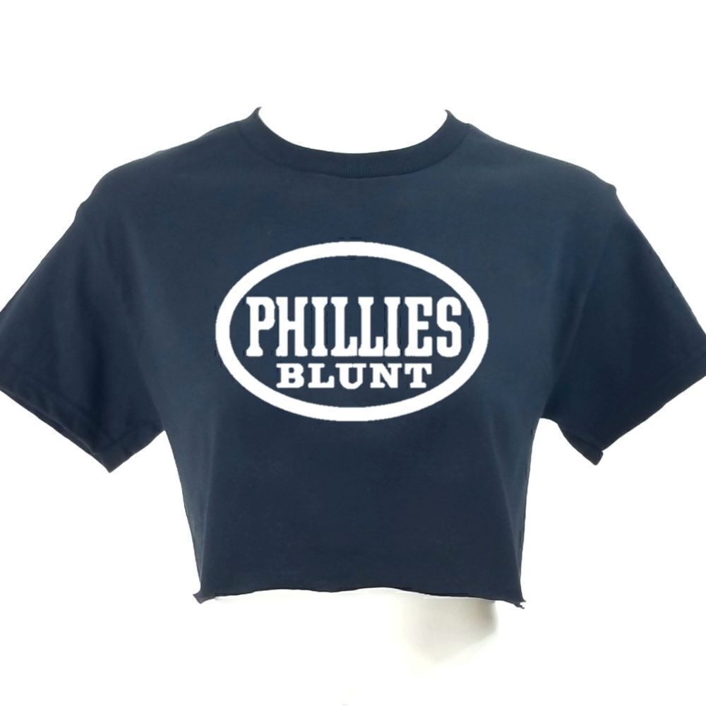 PHILLIES BLUNT Reworked Cropped Crop Top Vintage Style Rock Band Tee Rap Tee y2k
